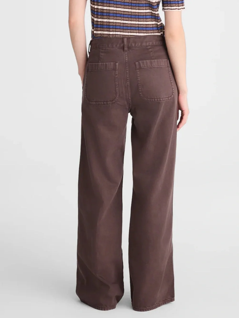 Madewell Ultimate Wide-Leg Pant in Airy Denim NWT Size 32 Dark Brown Tie Waist - Picture 2 of 12